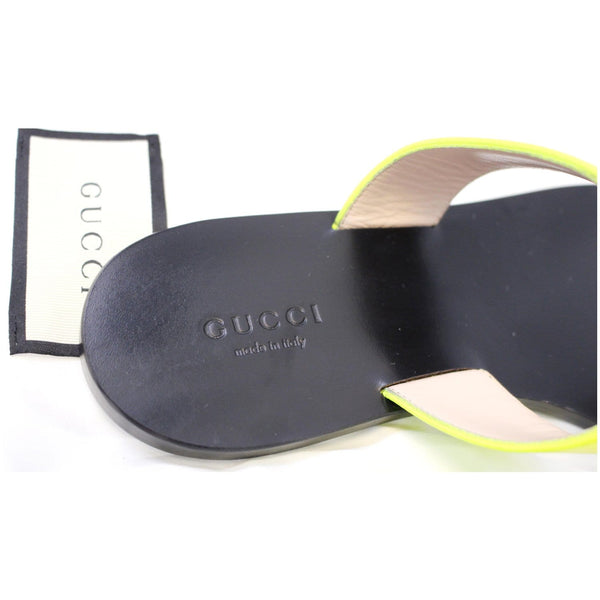 GUCCI GG Marmont Leather Thong Sandal Green 7-US