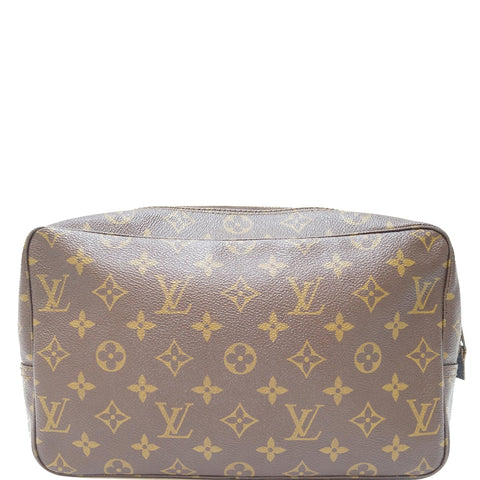 LOUIS VUITTON Trousse Toilette 28 Monogram Canvas Cosmetic Pouch Brown