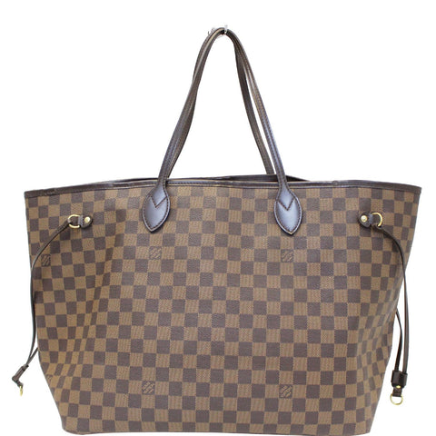 LOUIS VUITTON Neverfull GM Damier Ebene Tote Shoulder Bag Brown
