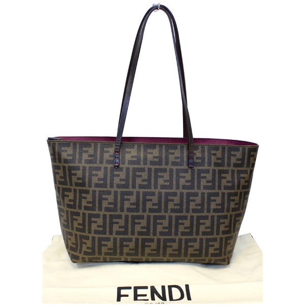 Fendi Zucca Print Canvas Small Roll Brown - front view