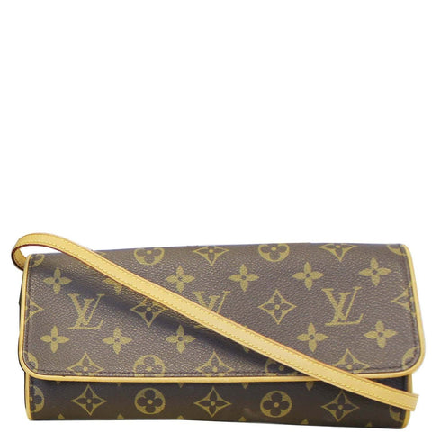 LOUIS VUITTON Pochette Twin GM Monogram Canvas Shoulder Bag Brown
