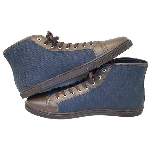 LOUIS VUITTON High Top Damier Geant Sneakers Navy US 13