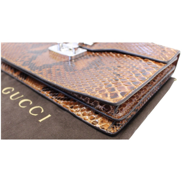 Gucci Lady Lock Python Small Top Leather Handle Handbag - bag corner look