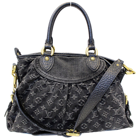 LOUIS VUITTON Cabby GM Monogram Mini Lin Shoulder Bag Black