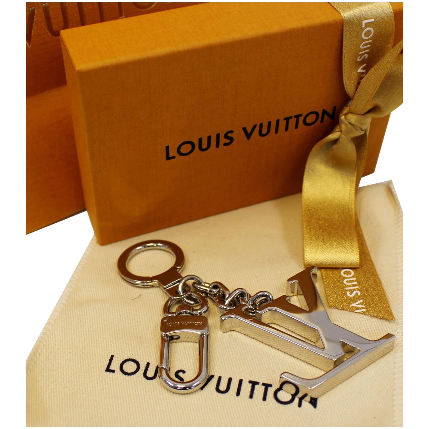 LOUIS VUITTON LV Initiales Key Holder Bag Charm Silver-US