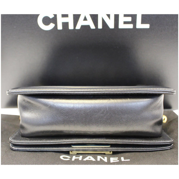 Chanel Le Boy Small Lambskin Leather Shoulder Bag - bottom 