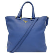 PRADA Vitello Phenix Leather Tote Bag Blue