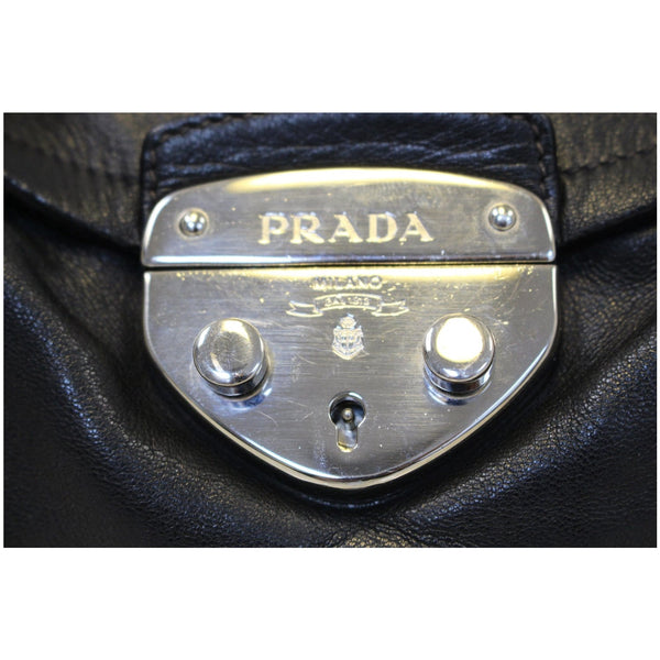 Prada Lambskin Leather Shoulder Bag - Prada logo