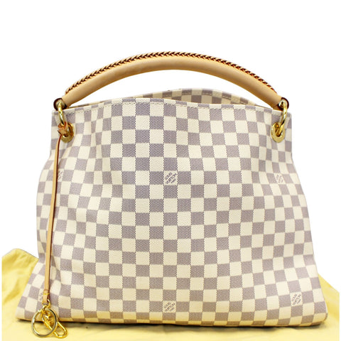 LOUIS VUITTON Artsy MM Damier Azur Shoulder Bag White