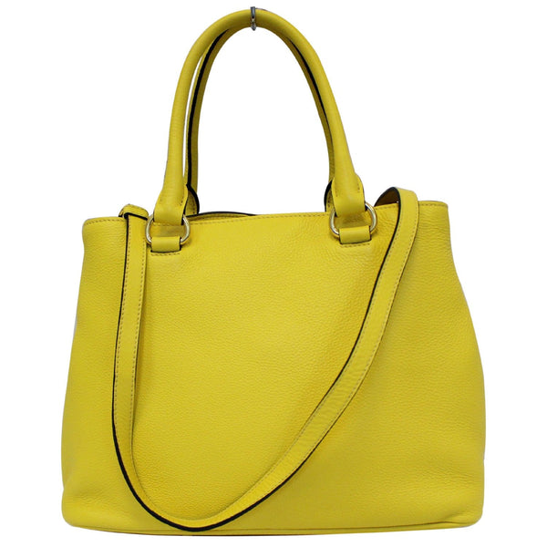 Prada Vitello Phenix Leather Tote Bag Yellow For Women straps