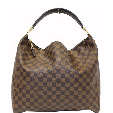 LOUIS VUITTON Portobello GM Damier Ebene Shoulder Handbag Brown