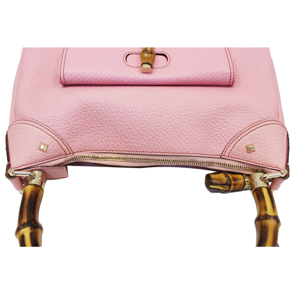 Gucci Bag Calfskin Bamboo Top Handle Pink - bottom view