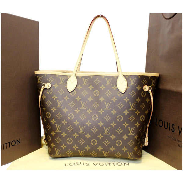 LOUIS VUITTON Neverfull MM Monogram Canvas Tote Shoulder Bag Brown-US