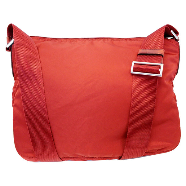 PRADA Large Nylon Crossbody Bag Red - Front View With strap