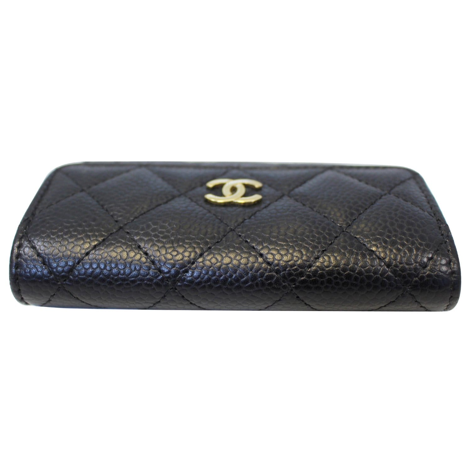 Chanel Black Quilted Caviar Flap Card Holder Wallet, myGemma