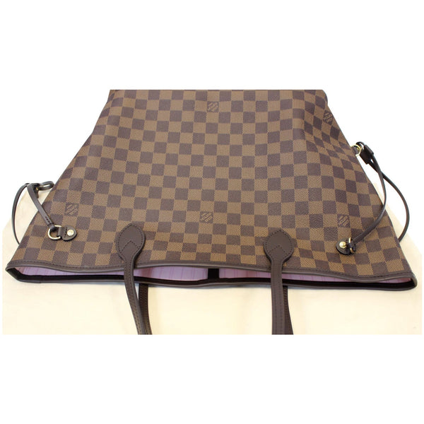 LOUIS VUITTON Neverfull MM Damier Ebene Tote Shoulder Bag Rose Ballerine-US