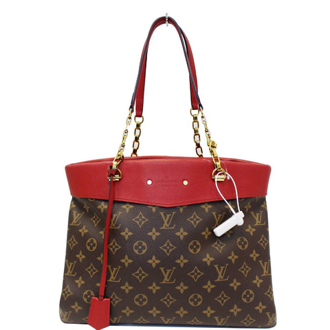 LOUIS VUITTON Pallas Chain Shopper Bag Monogram Canvas Cherry