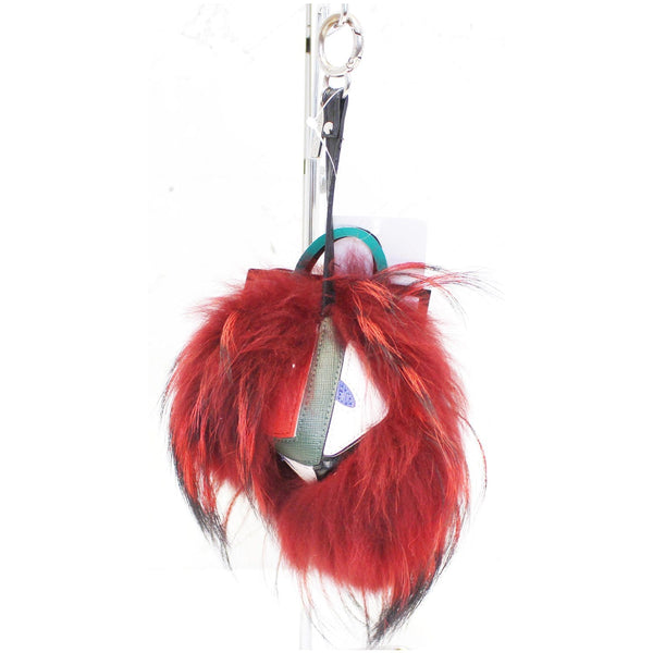 Fendi Charm - Fendi Fox Fur Monster Bag Bug Charm Red