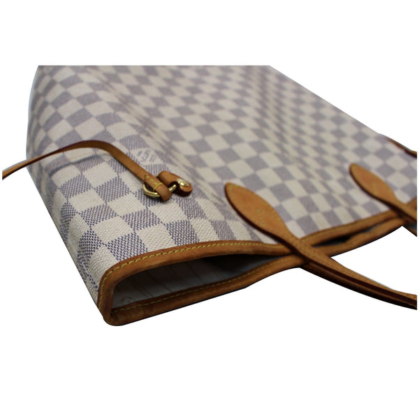 Louis Vuitton Neverfull MM Damier Azur Tote Bag White corner view