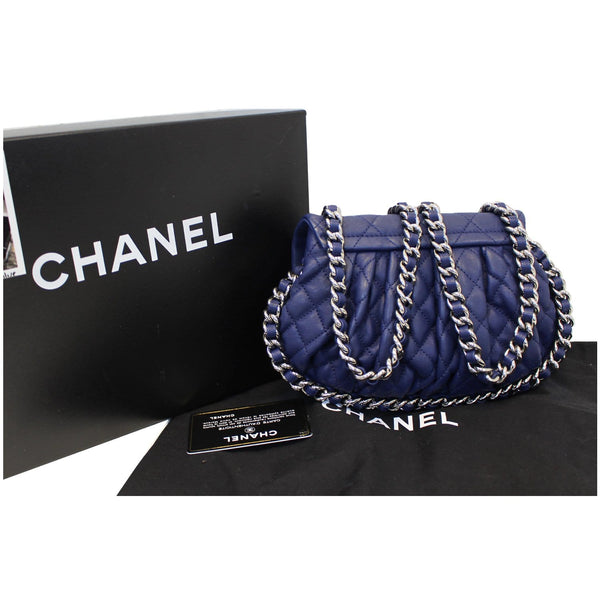 Chanel Chain Around Messenger Calfskin Crossbody Bag Navy Blue