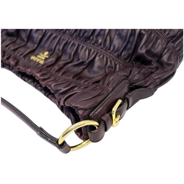 PRADA Gaufre Nappa Leather Hobo Bag Brown-US