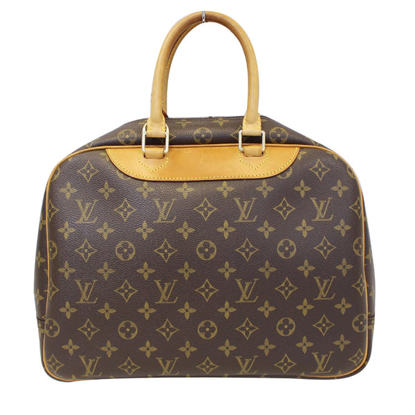 LOUIS VUITTON Deauville Monogram Canvas Boston Satchel Bag Brown