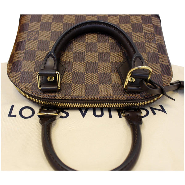 LOUIS VUITTON Alma BB Damier Ebene Satchel Crossbody Bag Brown
