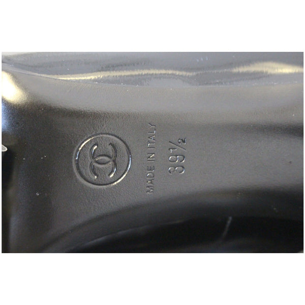 CHANEL Black Leather Open Toe Pumps 39.1/2 Black-US
