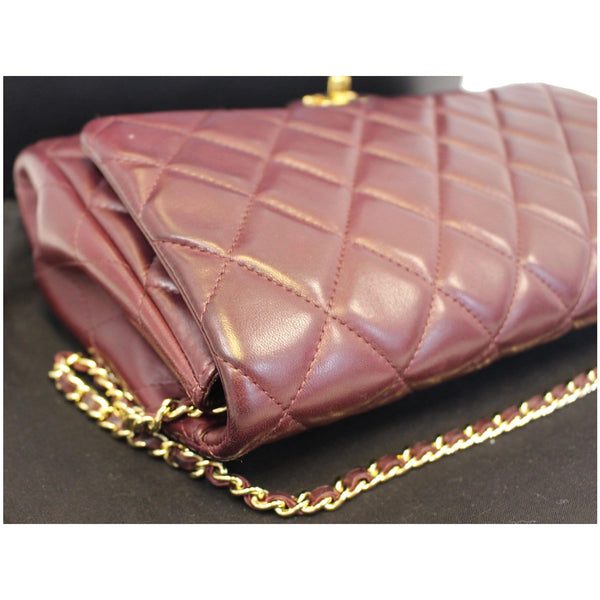 Chanel Flap Bag Clutch With Chain Quilted Lambskin corner view