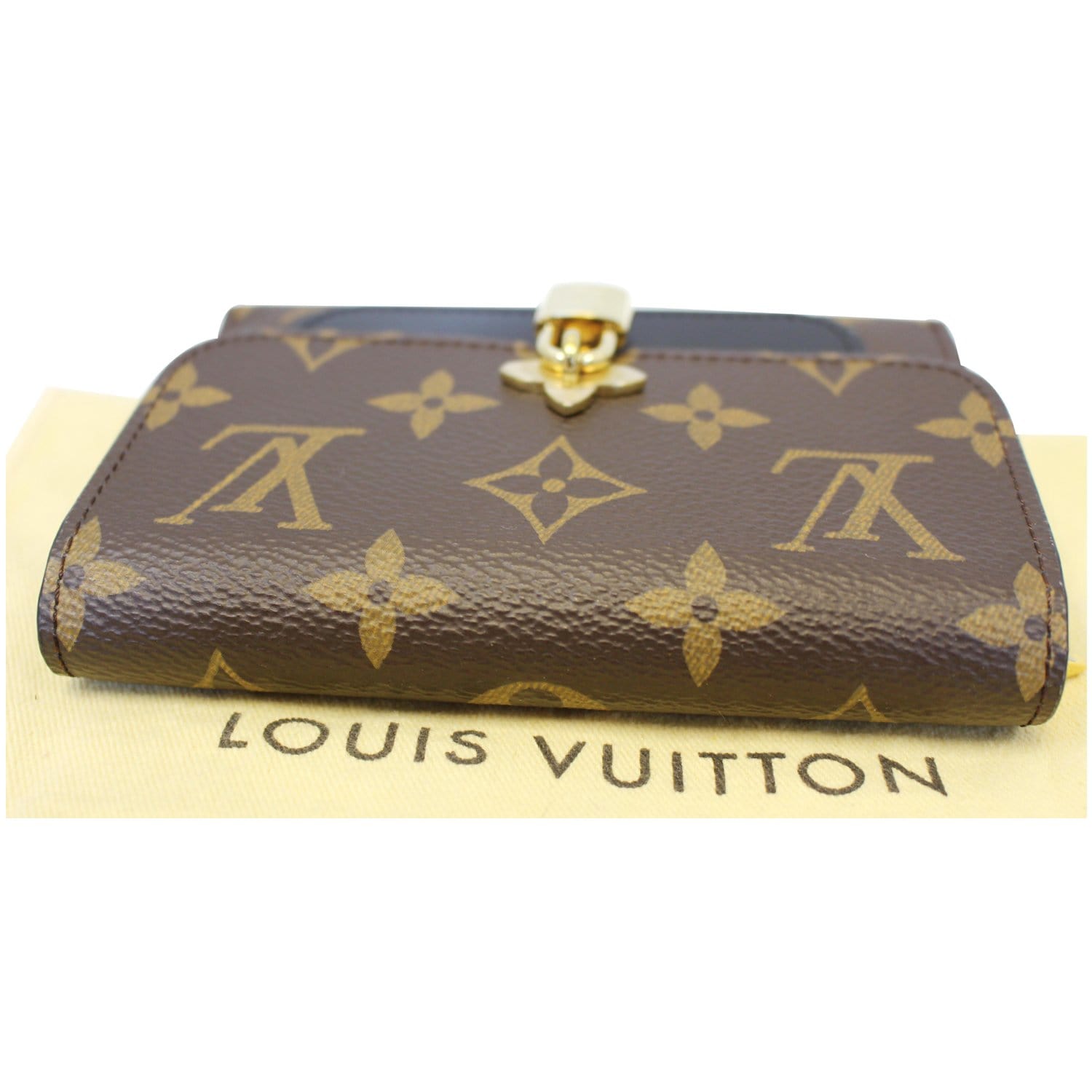Louis Vuitton Compact Wallet Flower Lock Monogram Noir Black in Coated  Canvas/Leather with Gold-tone - US