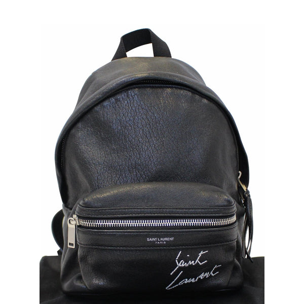 YVES SAINT LAURENT Toy City Embroidered Leather Backpack Bag Black-US
