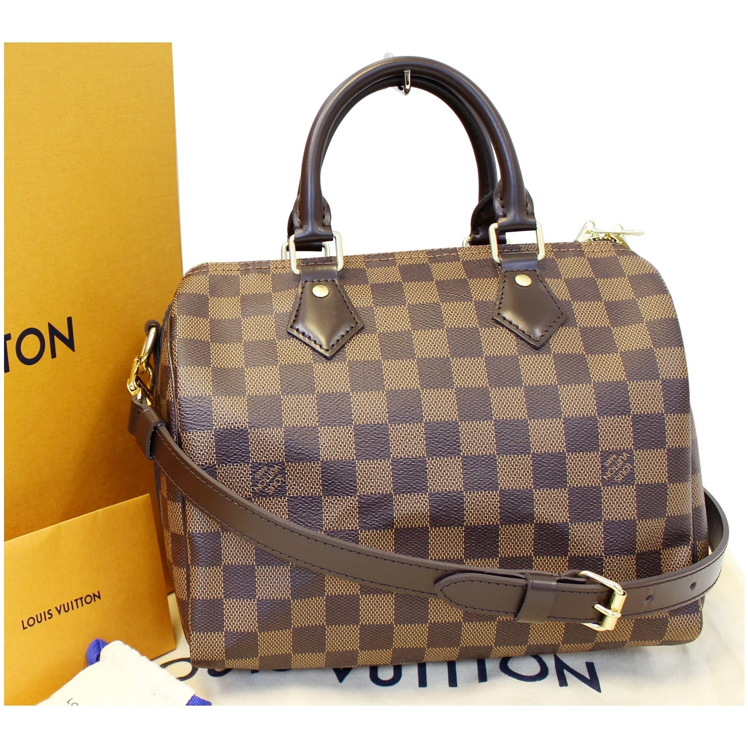 I love this bag!! Louis Vuitton Speedy Bandouliere 25 in Damier Ebene   Louie vuitton, Louis vuitton handbags, Louis vuitton speedy bandouliere
