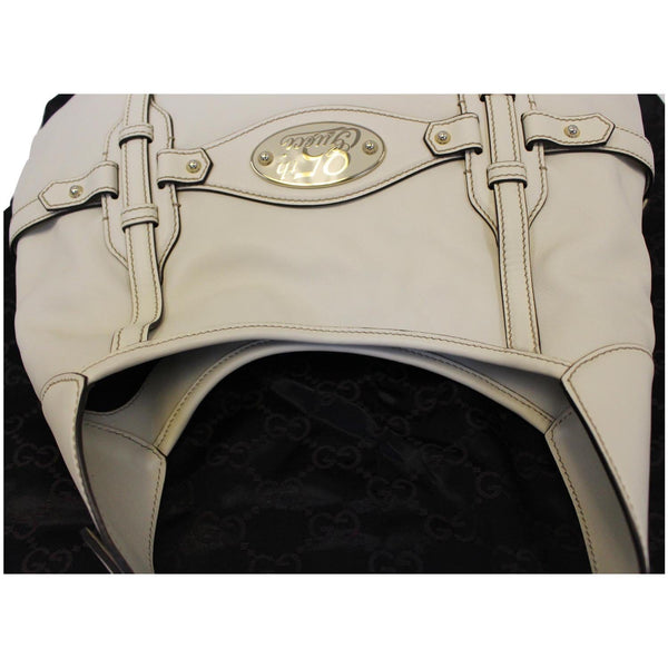 Gucci 85th Anniversary Horsebit Leather Hobo Bag White - strap 