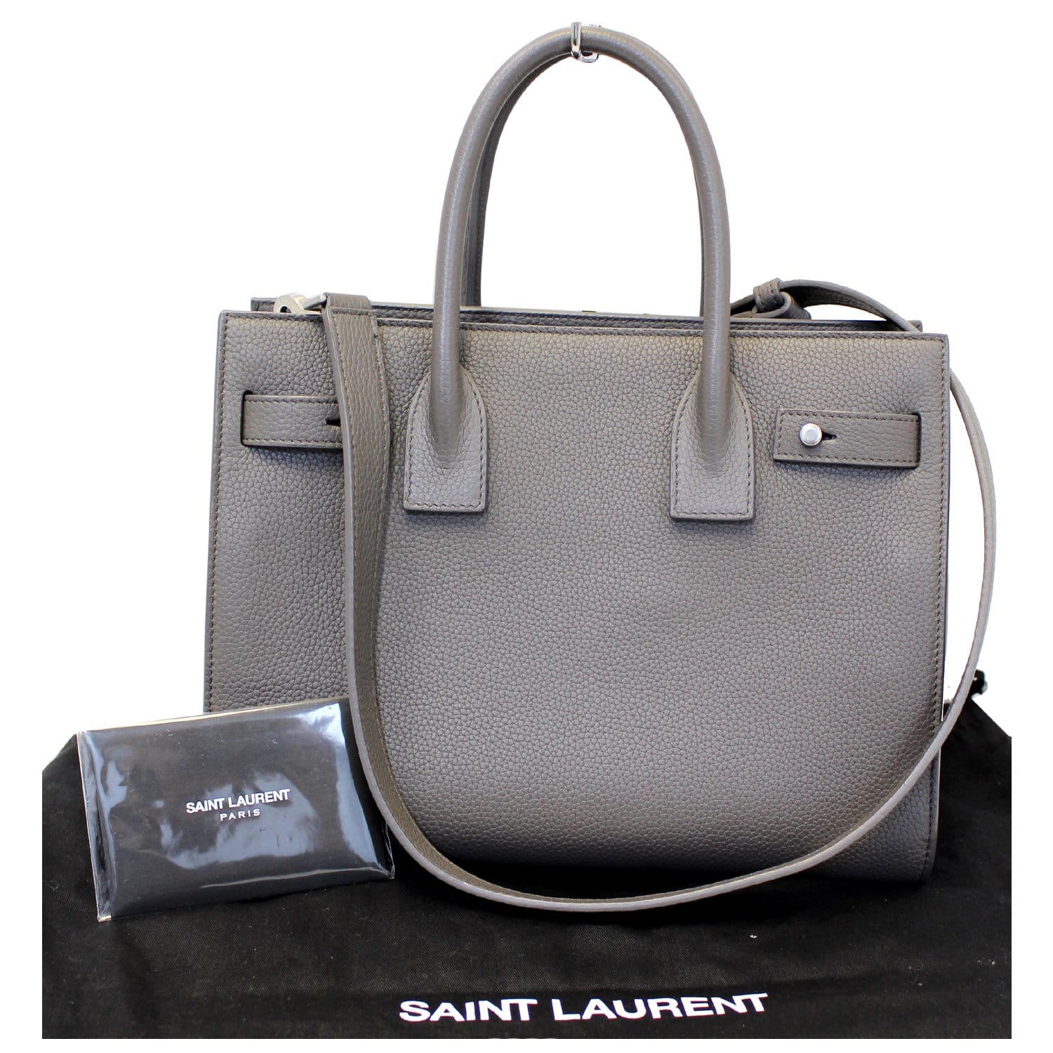 Saint Laurent Sac de Jour Bag in Light Grey Smooth Leather — UFO No More