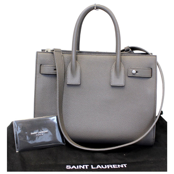 YVES SAINT LAURENT Sac de Jour Small Grained Leather Shoulder Bag Grey-US