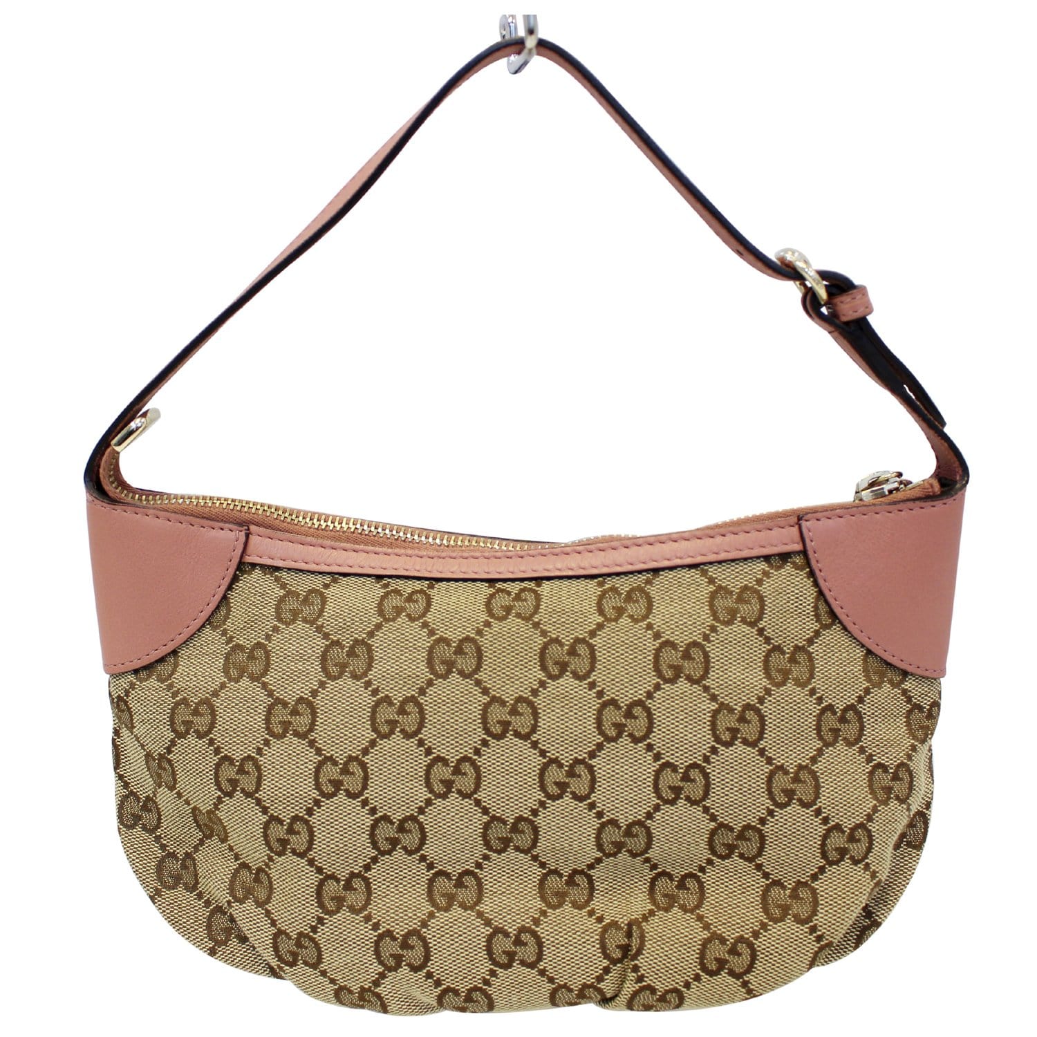 Gucci Red/Beige GG Canvas and Leather Charm Pochette Bag