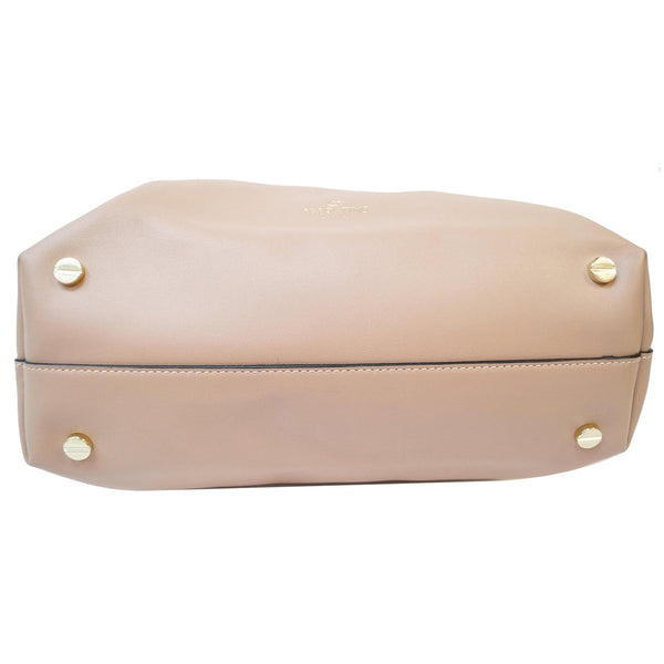 VALENTINO Garavani Lovestud Calfskin Leather Tote Bag Pink - Bottom View