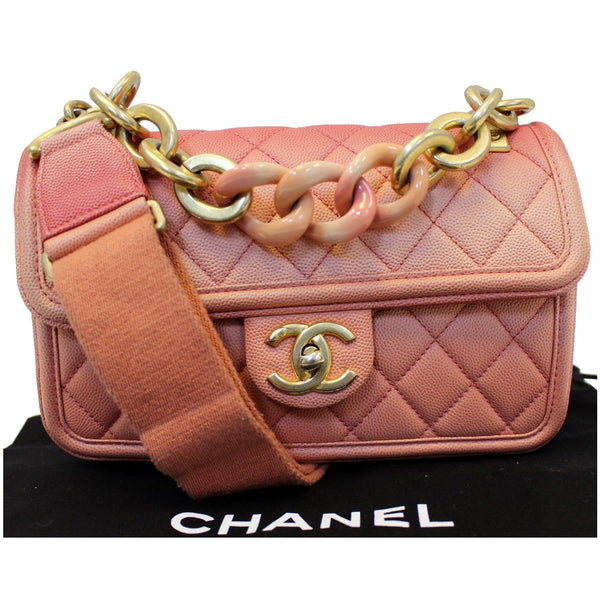 Chanel Sunset On The Sea Caviar Leather Small Flap full view