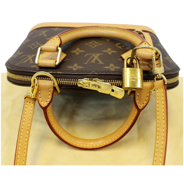 Louis Vuitton Alma BB Monogram Satchel Crossbody Bag - handles