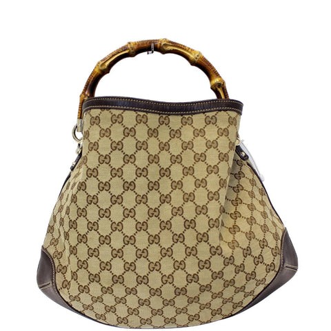 GUCCI GG Canvas Peggy Medium Bamboo Top Handle Bag Brown-US