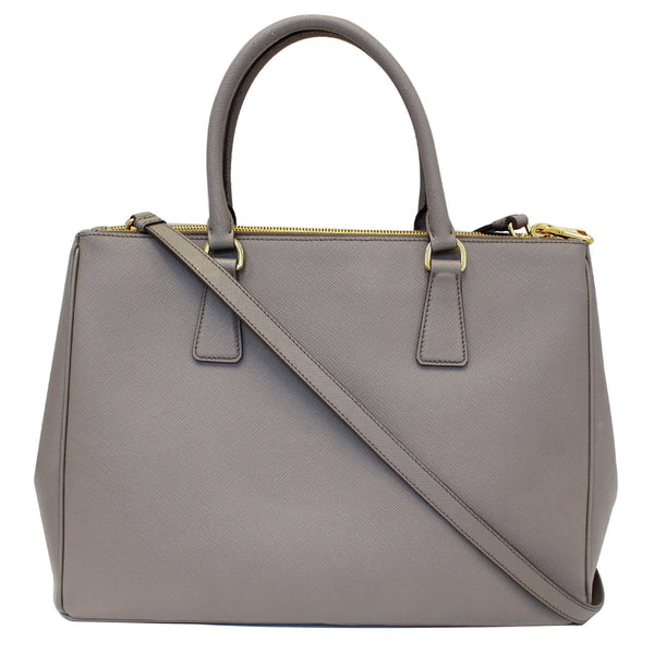 PRADA Saffiano Double Zip Executive Tote Shoulder Bag Grey-US