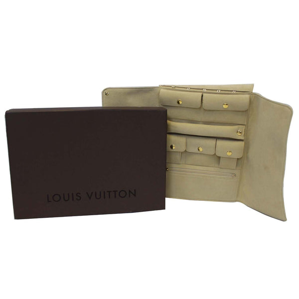 Louis Vuitton Folding Jewellery Case - Lv Damier Azur - suede leather