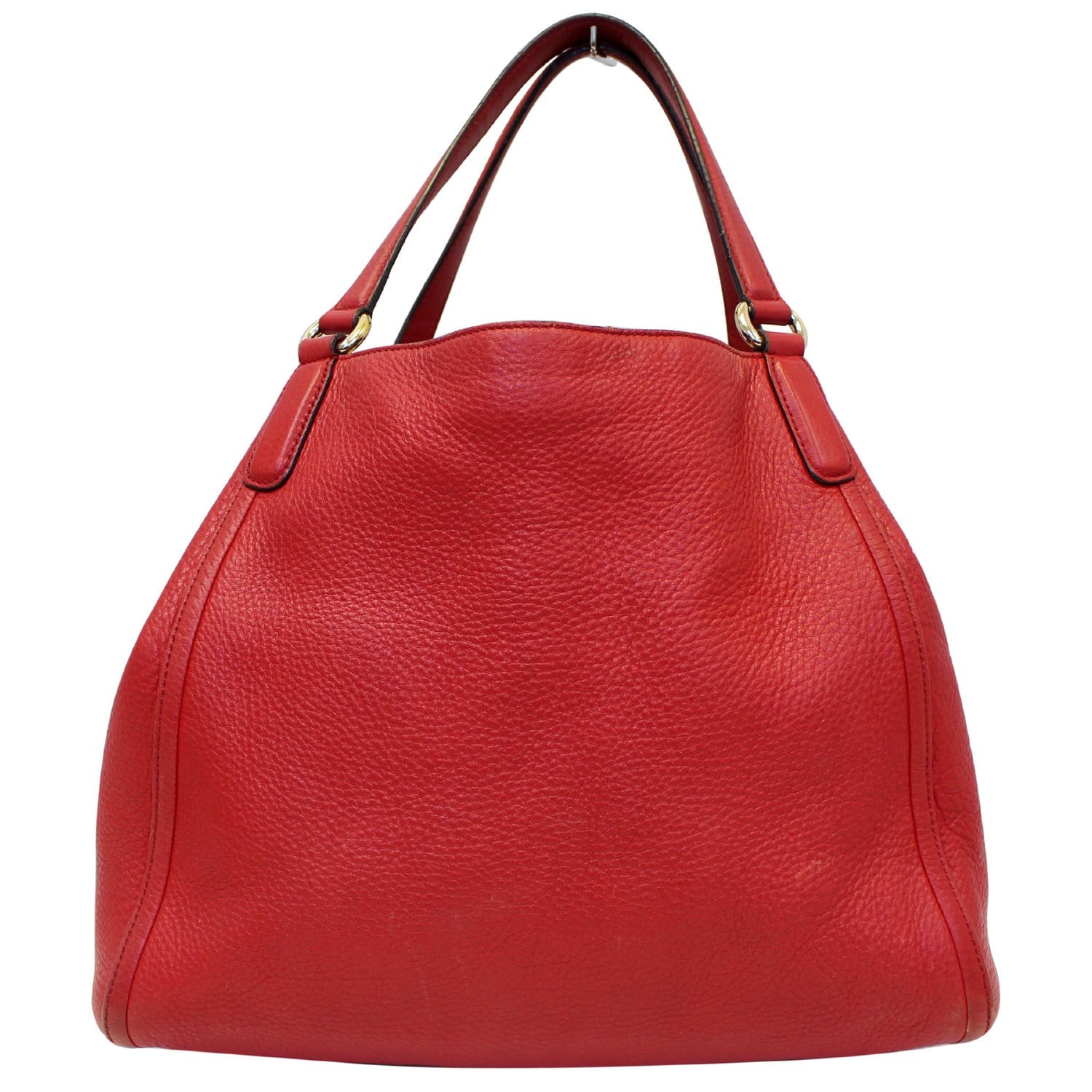 GUCCI Soho Top Handle Pebbled Leather Tote Bag Red-US