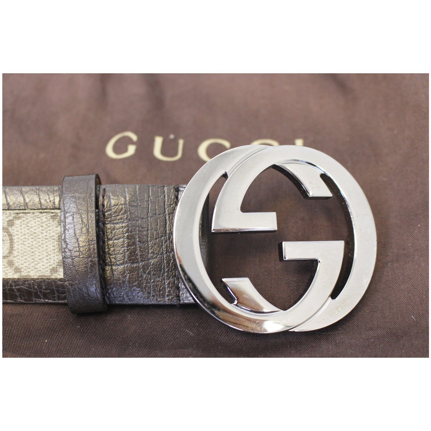 Gucci Interlocking G Belt Monogram Guccissima Red in Leather with