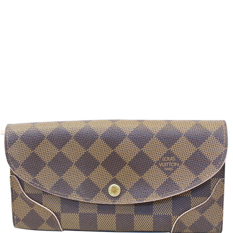 LOUIS VUITTON Caissa Damier Ebene Wallet Rose Ballerine