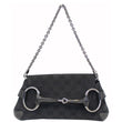 GUCCI Horsebit GG Canvas Clutch Bag Black-US