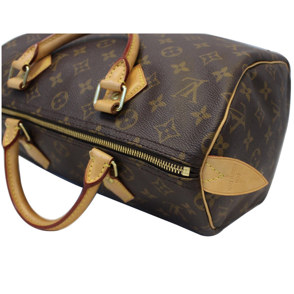LOUIS VUITTON Speedy 30 Monogram Canvas Satchel Handbag Brown