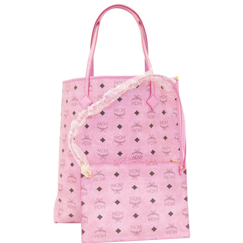 MCM Visetos Medium Shopper Tote Bag Pink