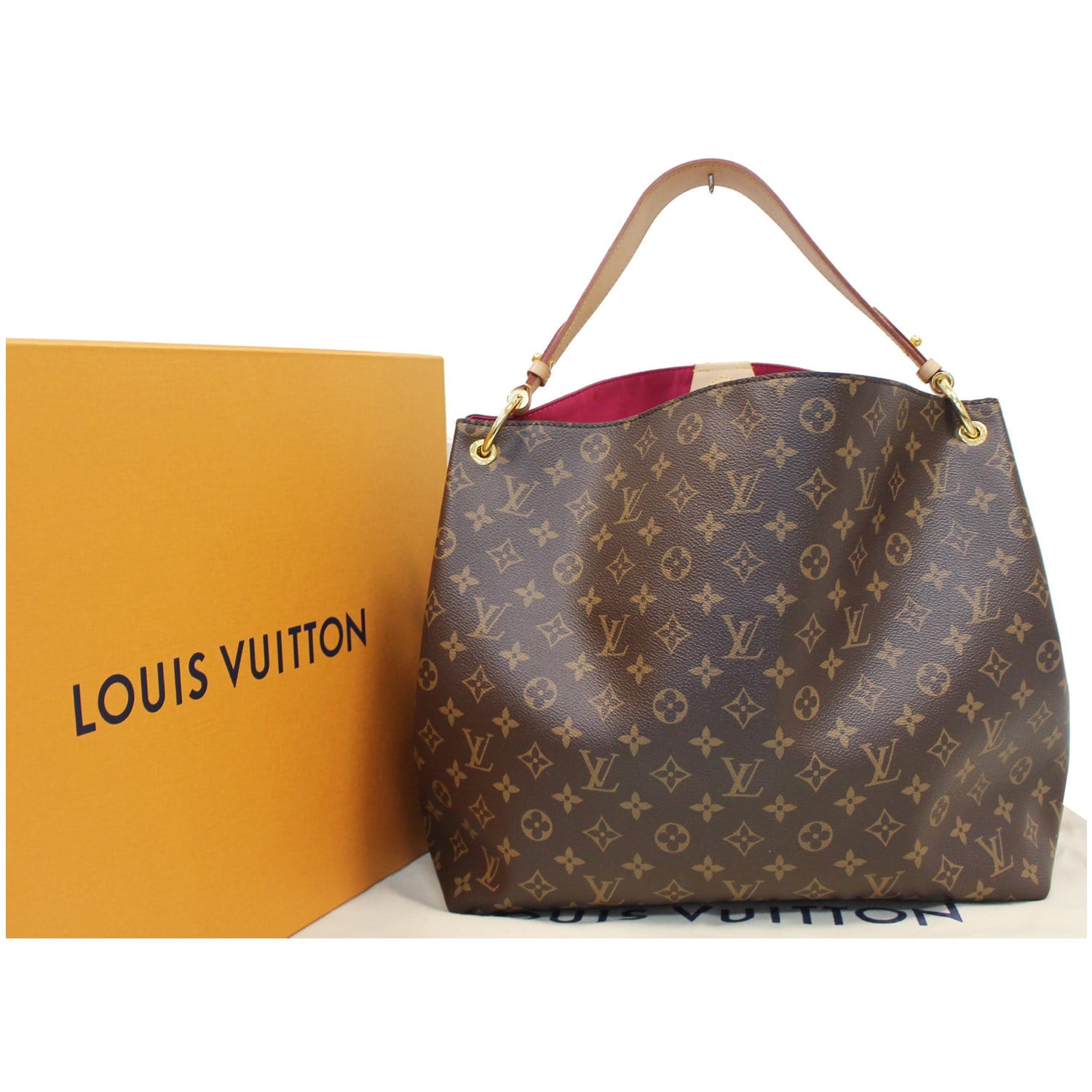 Louis Vuitton Brown Monogram Canvas Monceau Handbag with monogram canvas  For Sale at 1stDibs