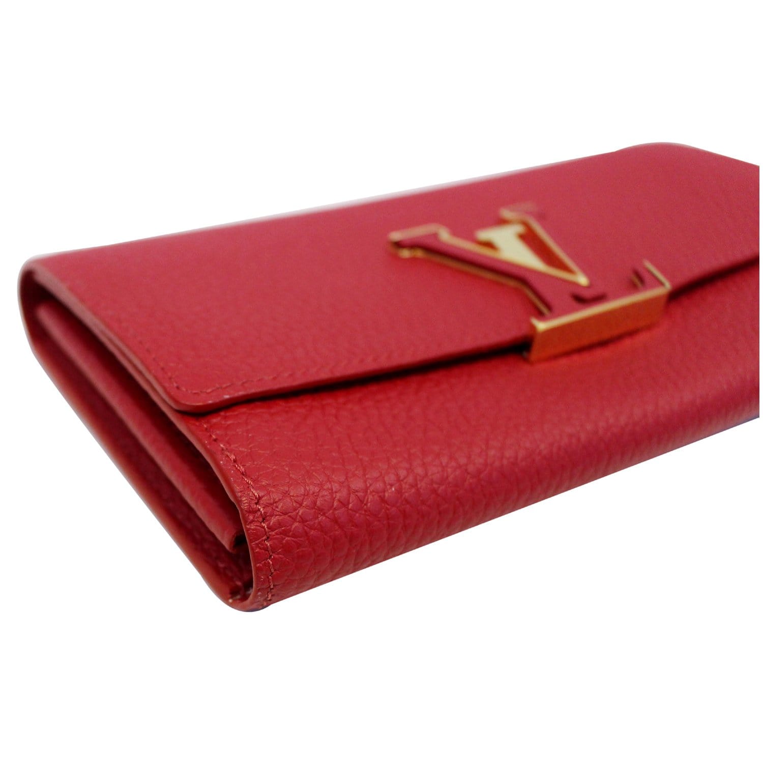 Louis Vuitton Scarlet Taurillon Leather Capucines Compact Wallet